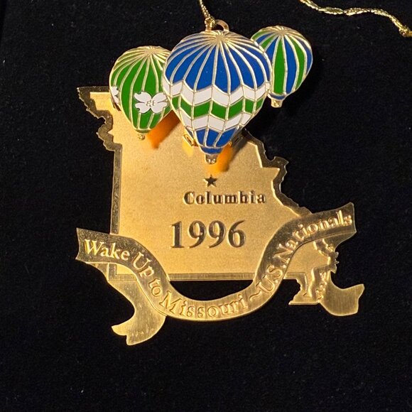 Vintage 1996 Columbia Missouri Balloon Ornament Wake Up To Missouri US Nationals - Picture 1 of 4